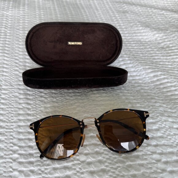 Tom Ford Jamieson Sunglasses | Brown Tortoise with Gold Metal | With Case - Picture 5 of 6